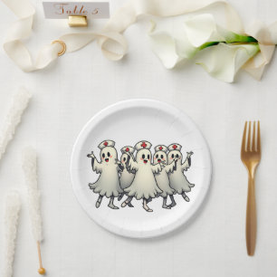 Plato De Papel Fantasmas espeluznantes de Halloween en maletas de