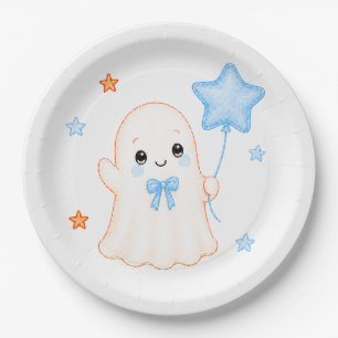 Plato De Papel Fantasmita Boo Fiesta de Bebé de Halloween para