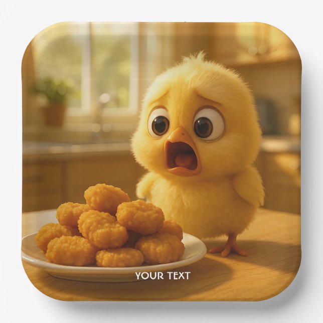 Plato De Papel Fantasy Cute Chicken Nuggets Baby (Anverso)