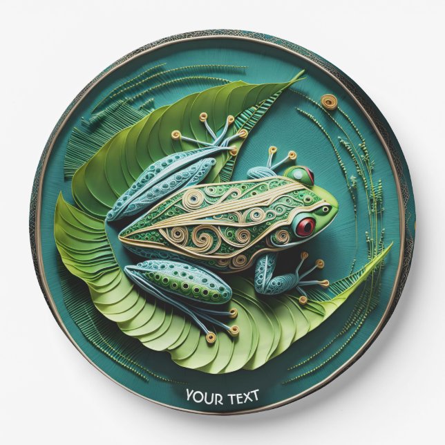 Plato De Papel Fantasy Cute Frog deja a Filigree (Anverso)