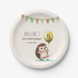 Plato De Papel Fantasy Cute Happy Hedgehog Balloon Birday