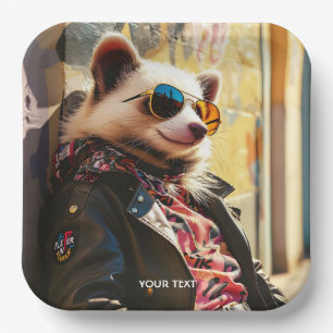 Plato De Papel Fantasy Cute Posum Leather Jacket