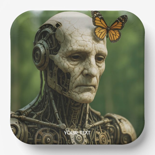 Plato De Papel Fantasy Cute Surrealism Butterfly Face (Anverso)