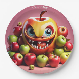 Plato De Papel Fantasy Cute Vivid Apple Funny Creature