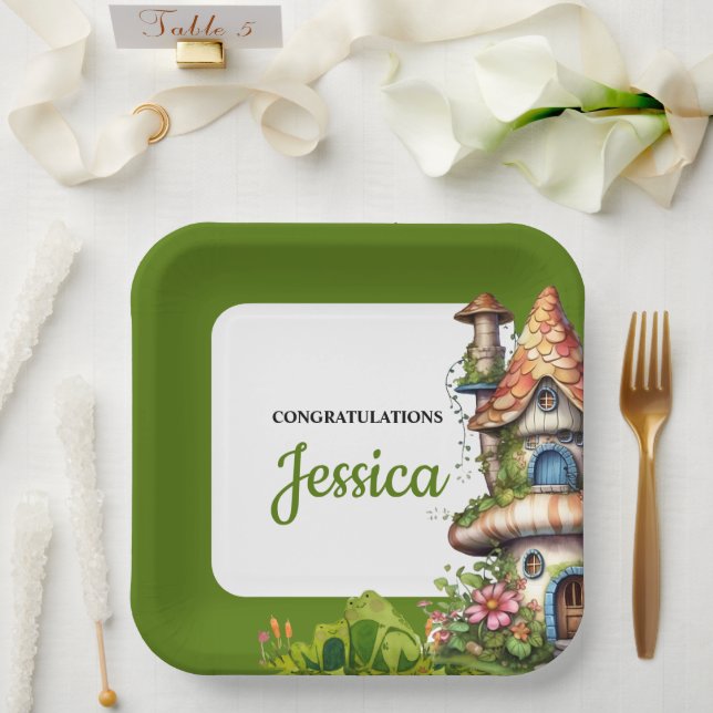 Plato De Papel Fantasy Magical Fairy House Baby Shower (Boda)