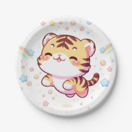 Plato De Papel Fantasy Tiger Baby Shower