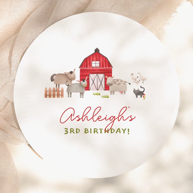 Plato De Papel Farm Animals Barnyard Bash Birthday Party (Subido por el creador)