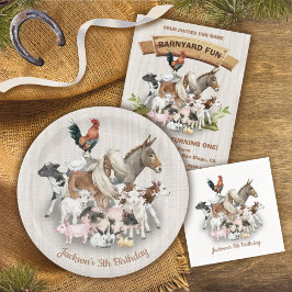 Plato De Papel Farm Animals Barnyard birthday party paper plates