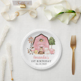 Plato De Papel Farm Animals, Cute Animals, Barn, First Birthday
