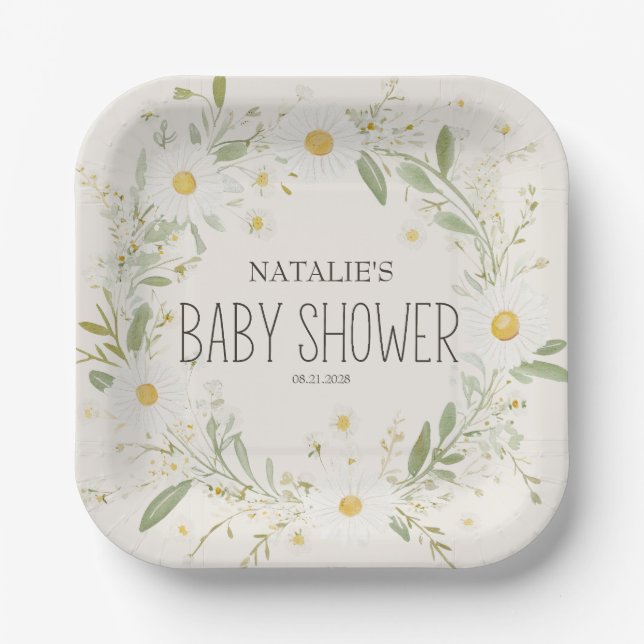 Plato De Papel Farm Animals Meadow Friends Baby Shower (Anverso)