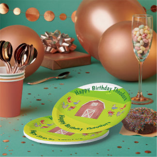 Plato De Papel Farm Barn Birthday Party