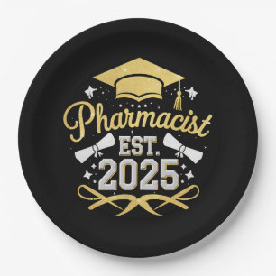 Plato De Papel Farmacéutico Est 2025 Graduación de Farmacia
