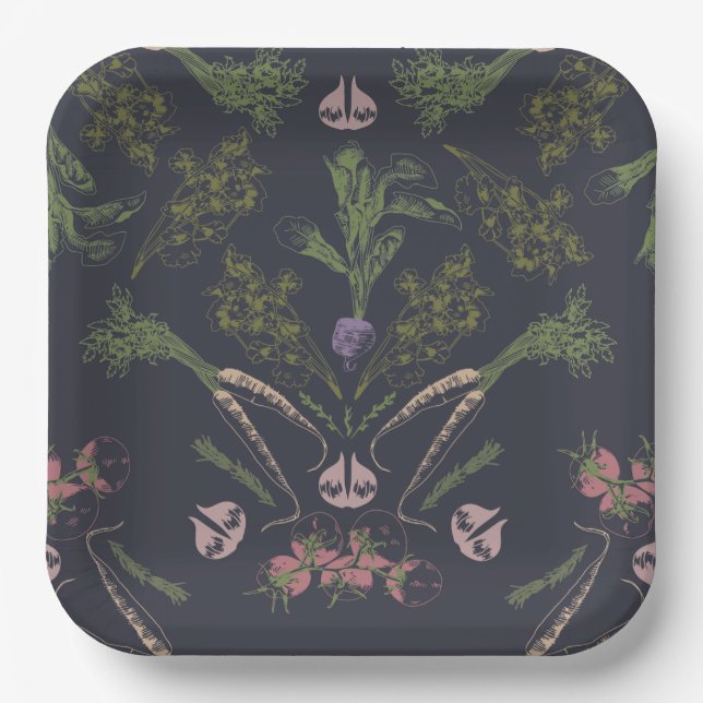 Plato De Papel Farmers Market Chalkboard (Anverso)