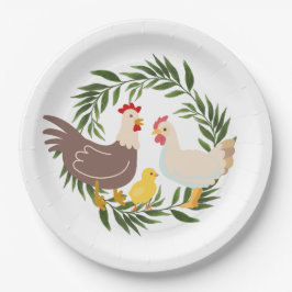 Plato De Papel Farmhouse Chick Baby Shower