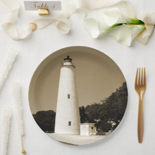 Plato De Papel Faro de Ocracoke