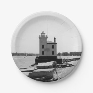 Plato De Papel Faro del lago Erie
