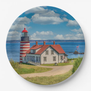 Plato De Papel Faro West Quoddy Head, Lubec, Maine