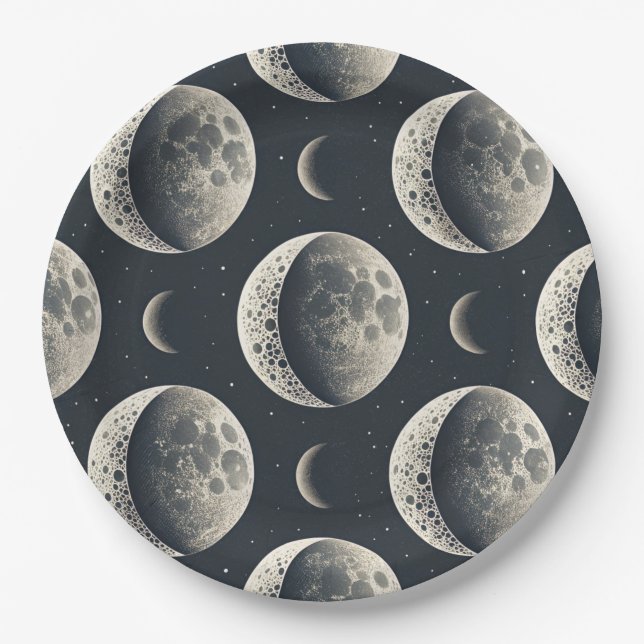 Plato De Papel Fase Lunar Celestial (1) (Anverso)