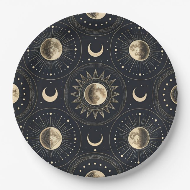 Plato De Papel Fase Lunar Celestial (4) (Anverso)