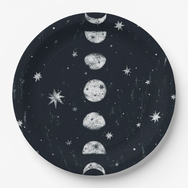 Plato De Papel Fases de la luna (Anverso)