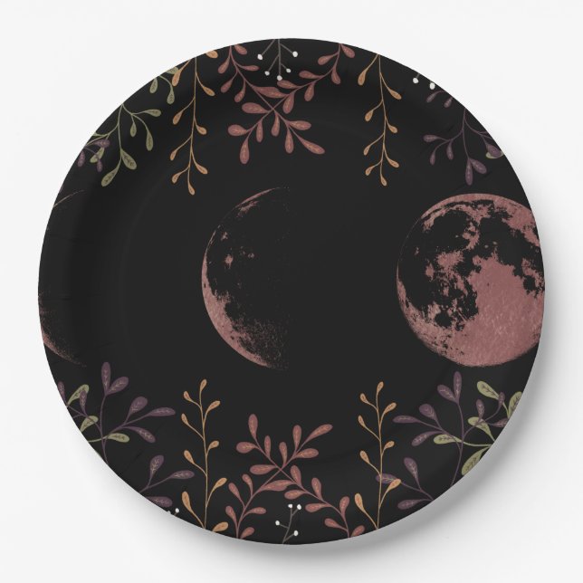 Plato De Papel Fases de la Luna Oscura (Anverso)