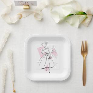 Plato De Papel Fashion Bride Pink Group square