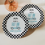 Plato De Papel Fast One Blue Race Car Primer Fiesta de cumpleaños<br><div class="desc">¡Este es un coche rápido de una carrera azul de primer cumpleaños Fiestas de papel!</div>