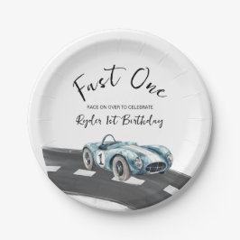 Plato De Papel Fast One Race Car First Birthday