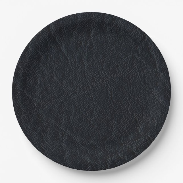 Plato De Papel Faux Black Leather (Anverso)