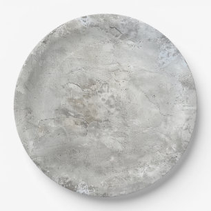 Plato De Papel Faux Concrete