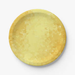 Plato De Papel Faux Gold Hearts Personalizado Romantic Paper Plat