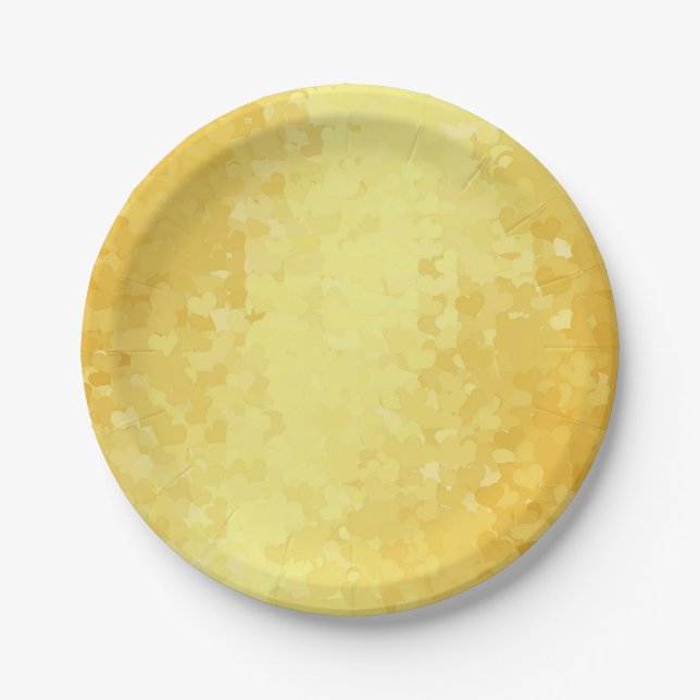 Plato De Papel Faux Gold Hearts Personalizado Romantic Paper Plat (Anverso)