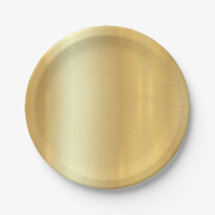 Plato De Papel Faux Gold Trendy Elegant Simple Design Template