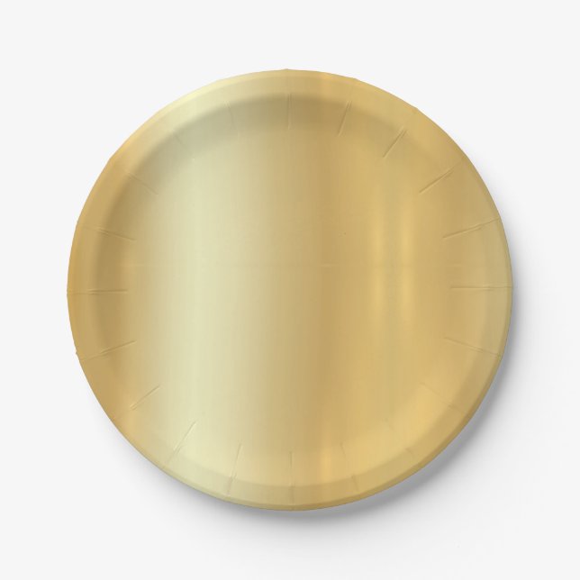 Plato De Papel Faux Gold Trendy Elegant Simple Design Template (Anverso)