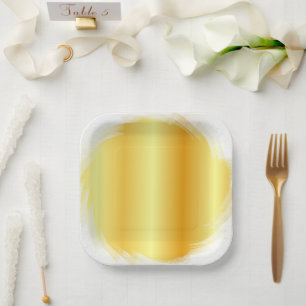 Plato De Papel Faux Gold Trendy Elegor Glamour Template
