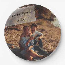 Plato De Papel Faux Vellum Foto Overlay Custom Wedding