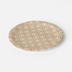 Plato De Papel Faux Wood Placa de papel de patrón de blanco