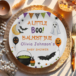 Plato De Papel Favor de Baby Shower de Fantasma de Halloween