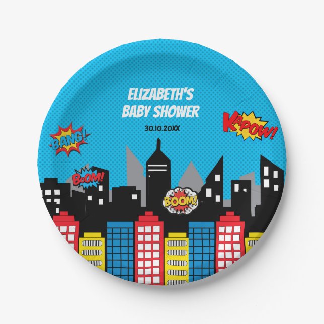 Plato De Papel Favor vibrante de la fiesta de cumpleaños del (Anverso)