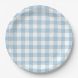 Plato De Papel Faye y Lauren Blue Plaid