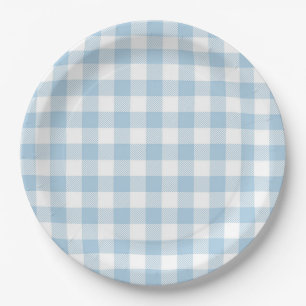 Plato De Papel Faye y Lauren Blue Plaid