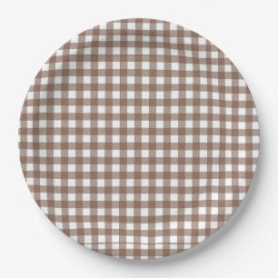 Plato De Papel Faye y Lauren Brown Gingham