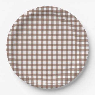 Plato De Papel Faye y Lauren Brown Gingham