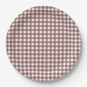 Plato De Papel Faye y Lauren Fall Dark Brown Gingham