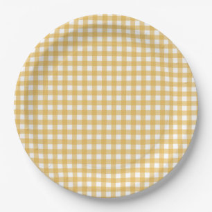 Plato De Papel Faye y Lauren Fall Yellow Gingham