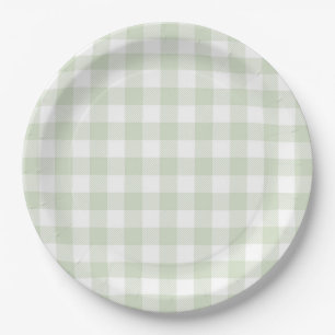 Plato De Papel Faye y Lauren Green Plaid