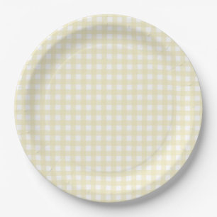 Plato De Papel Faye y Lauren Pastel Yellow Gingham
