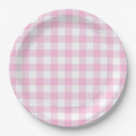 Plato De Papel Faye y Lauren Pink Plaid