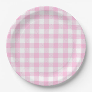 Plato De Papel Faye y Lauren Pink Plaid