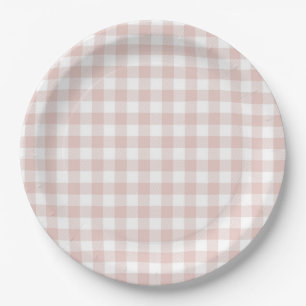 Plato De Papel Faye y Lauren Rubor Plaid
